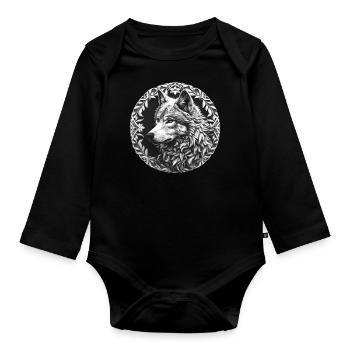 Wolf Vikings Celts Fenriswolf Fenris - Organic Longsleeve Baby Bodysuit - black - Front