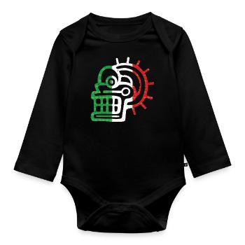 Symbole aztèque Maya mexicain Drapeau mexicain ancien - Body Bébé bio manches longues - noir - Devant