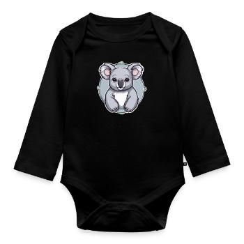Bébé koala - Body Bébé bio manches longues - noir - Devant