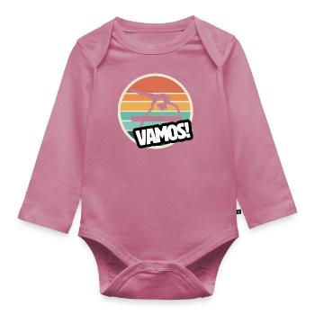 Vamos Retro Artistic Gymnastics - Organic Longsleeve Baby Bodysuit - mauve - Front