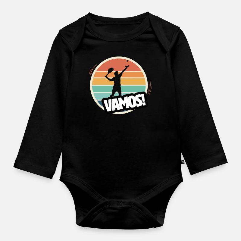 Vamos tennis rétro - Body Bébé bio manches longues - noir
