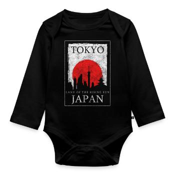 Tokyo Dream Trip Samurai Japanese - Organic Longsleeve Baby Bodysuit - black - Front
