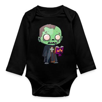 Priest Halloween - Organic Longsleeve Baby Bodysuit - black - Front