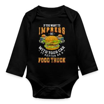Fast Food Event Grill Food Truck - Body Bébé bio manches longues - noir - Devant