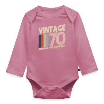 1970 - Organic Longsleeve Baby Bodysuit - mauve - Front