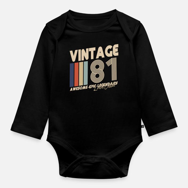 1981 - Baby Bio-Langarm-Body - Schwarz