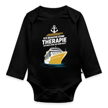 Ich Muss Nur Auf Mein Boot für einen - Baby Bio-Langarm-Body - Schwarz - Vorne