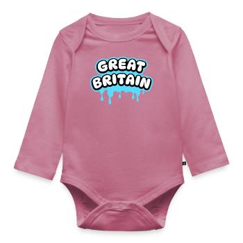 Great Britain - Organic Longsleeve Baby Bodysuit - mauve - Front