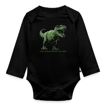 T Rex 07 2024 B 02 - Baby Bio-Langarm-Body - Schwarz - Vorne