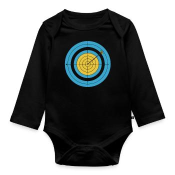 Bogen-Fan Pfeil Ziel Sportler Geburtstag Idee - Baby Bio-Langarm-Body - Schwarz - Vorne