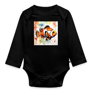 Clownfisch - Baby Bio-Langarm-Body - Schwarz - Vorne