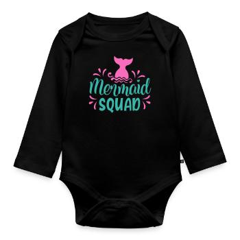 Mermaid squad - Baby Bio-Langarm-Body - Schwarz - Vorne