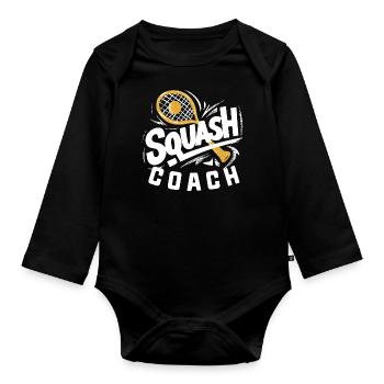 Squashspielen-Coach - Baby Bio-Langarm-Body - Schwarz - Vorne