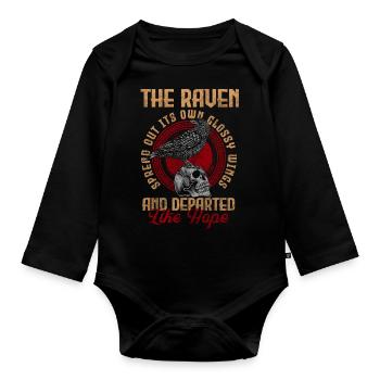 Corbeau Odin Rune Noire - Body Bébé bio manches longues - noir - Devant