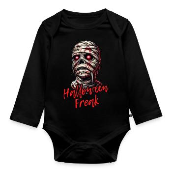 Happy Halloween Freak Mummy Spooky Design - Organic Longsleeve Baby Bodysuit - black - Front