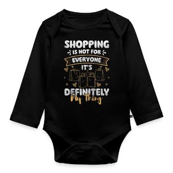 Shopping Shop Seeks Shopping Mall - Organic Longsleeve Baby Bodysuit - black - Front