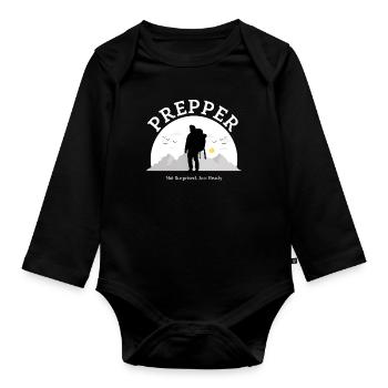 Prepper Not Surprised Just Ready - Baby Bio-Langarm-Body - Schwarz - Vorne