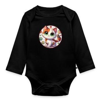 Soft Kitty Gifts - Organic Longsleeve Baby Bodysuit - black - Front