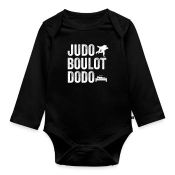 Judo Boulot Dodo Cadeau Judoka Judo Judo Judo judo - Body Bébé bio manches longues - noir - Devant
