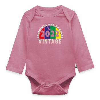 Vintage 2022 Retro - Bursdag - Organic Longsleeve Baby Bodysuit - mauve - Front