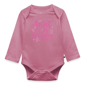 Aunt Of The Birthday Girl Family Matching Party - Body Bébé bio manches longues - mauve - Devant