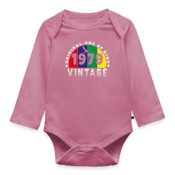 Vintage 1979 Retro - Bursdag - Body Bébé bio manches longues - mauve - Devant