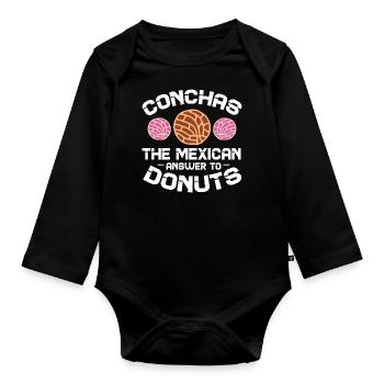 conchas : la réponse mexicaine aux beignets - Body Bébé bio manches longues - noir - Devant