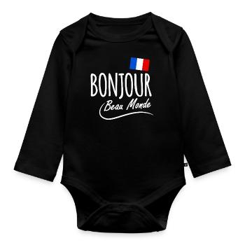 Bonjour - Organic Longsleeve Baby Bodysuit - black - Front