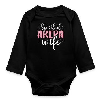 femme d’arepa gâtée Design pour une femme d’arepa - Body Bébé bio manches longues - noir - Devant