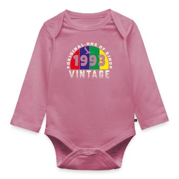 Vintage 1993 Retro - Bursdag - Organic Longsleeve Baby Bodysuit - mauve - Front