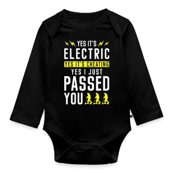 Electric e-scooter - Organic Longsleeve Baby Bodysuit - black - Front