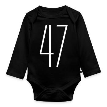 47 - Organic Longsleeve Baby Bodysuit - black - Front