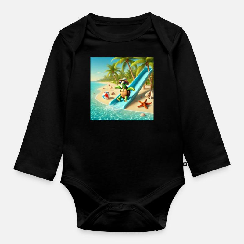 Gleiten - Baby Bio-Langarm-Body - Schwarz