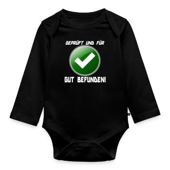 Found to be GOOD! - Organic Longsleeve Baby Bodysuit - black - Front