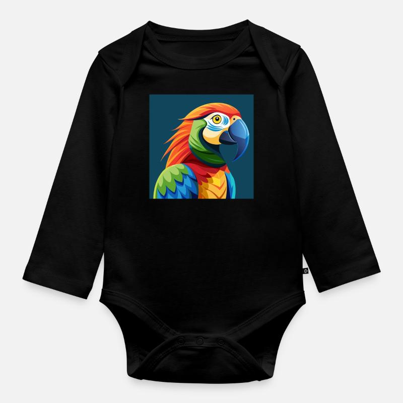 Perroquet tropical - Body Bébé bio manches longues - noir