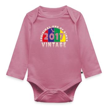 Vintage 2017 Retro - Bursdag - Organic Longsleeve Baby Bodysuit - mauve - Front