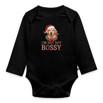 Golden Retriever weihnachten Hunde süß - Baby Bio-Langarm-Body - Schwarz - Vorne