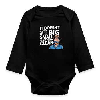 Man has to be Clean - Baby Bio-Langarm-Body - Schwarz - Vorne