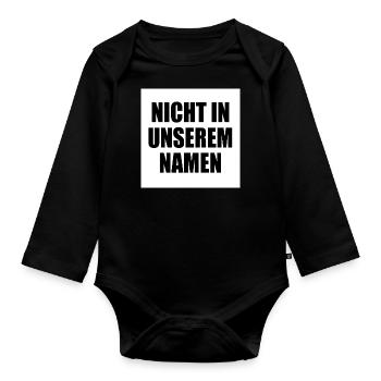 nicht in meinem namen - Baby Bio-Langarm-Body - Schwarz - Vorne