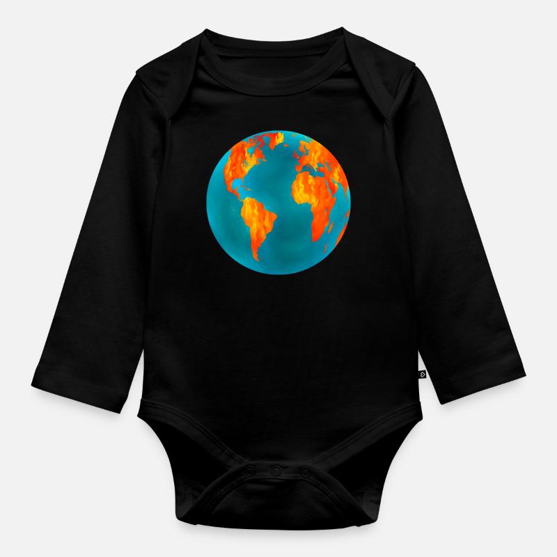 Terre, feu et glace - Body Bébé bio manches longues - noir