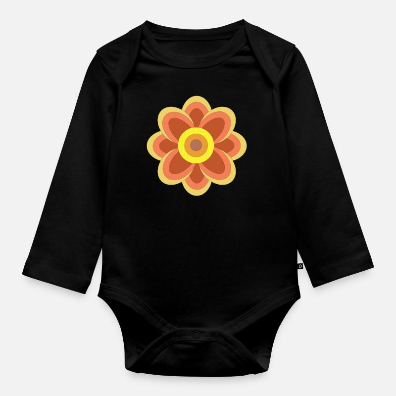 Orangenblüte - Baby Bio-Langarm-Body - Schwarz