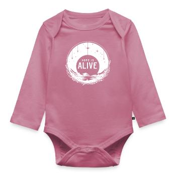 Hope is Alive - Organic Longsleeve Baby Bodysuit - mauve - Front