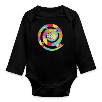 Schneckenspiel - Baby Bio-Langarm-Body - Schwarz - Vorne