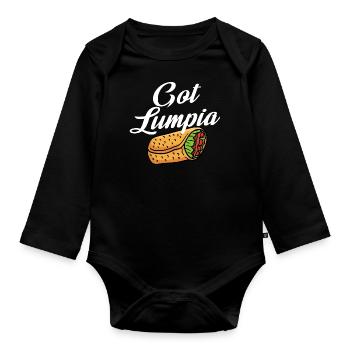 got lumpia Design for a enthusiast of lumpia - Baby Bio-Langarm-Body - Schwarz - Vorne