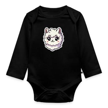 Alpaga moelleux - Adorable et doux - Body Bébé bio manches longues - noir - Devant