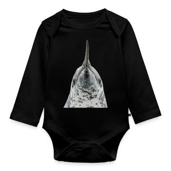 Narwal - Baby Bio-Langarm-Body - Schwarz - Vorne