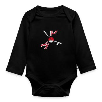 Peru Flagge Lima - Baby Bio-Langarm-Body - Schwarz - Vorne