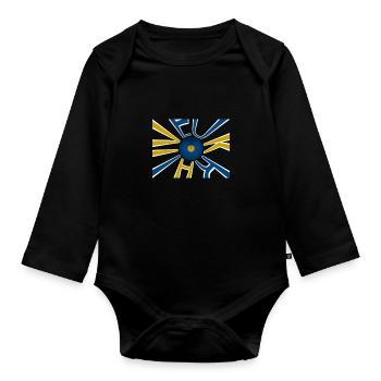 Drapeau de l’Ukraine Kiev - Body Bébé bio manches longues - noir - Devant