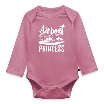 Airboat Princess Beach Sea Lover - Organic Longsleeve Baby Bodysuit - mauve - Front