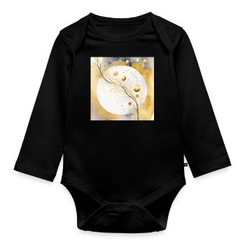Full moon - Organic Longsleeve Baby Bodysuit - black - Front